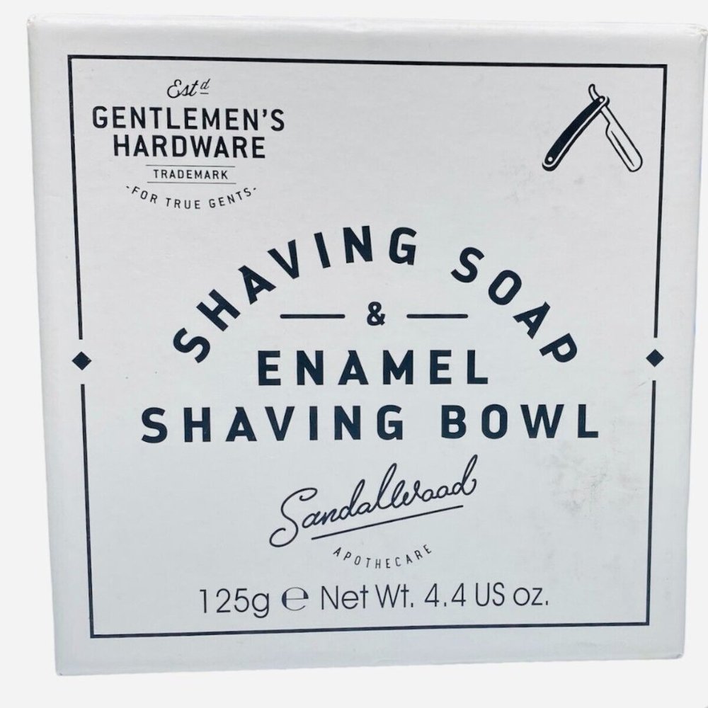 Gentlemen's Hardware Apothecary Shaving Soap & Enamel Bowl Sandalwood